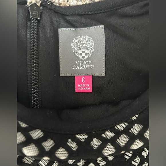 Vince Camuto Elegant black midi dress with square mesh cutout design size 6 - Picture 6 of 9